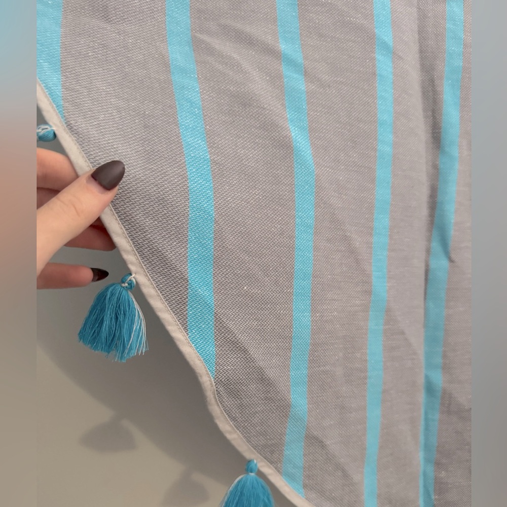 Mareora Round Striped Beach Towel w/ Fringe - Picture 2 of 7